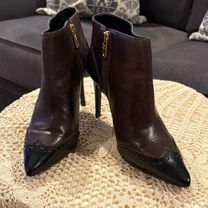 Tory Burch Brown and Black Ankle Booties Sz 7M